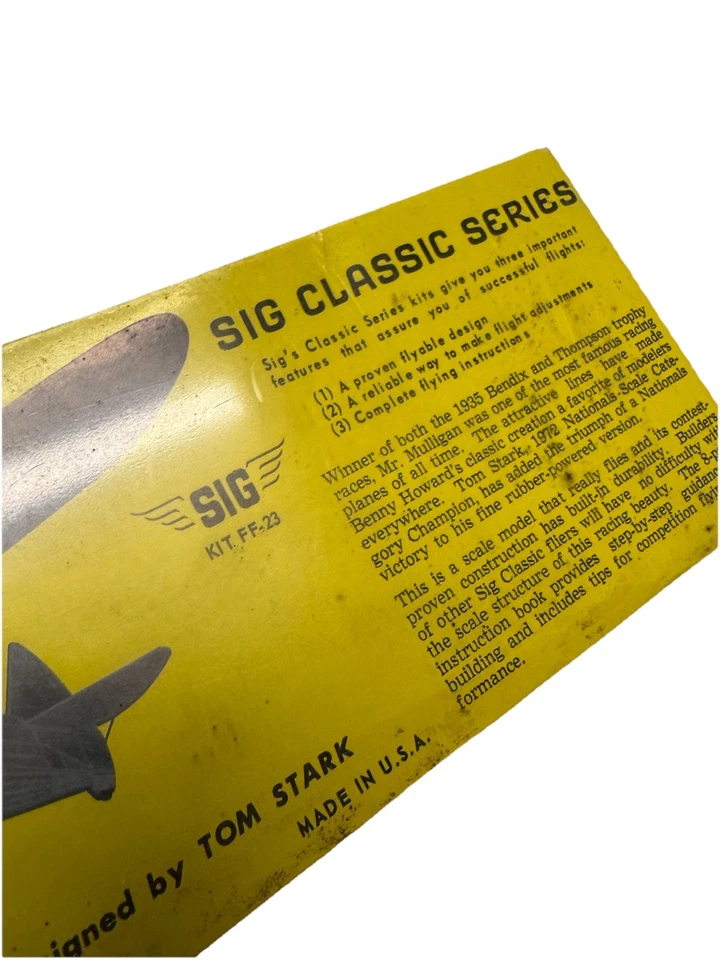 NOS & Sealed - SIG Mr Mulligan 20" Span Free Flight Model Airplane Kit FF-23 - Image 3 of 4