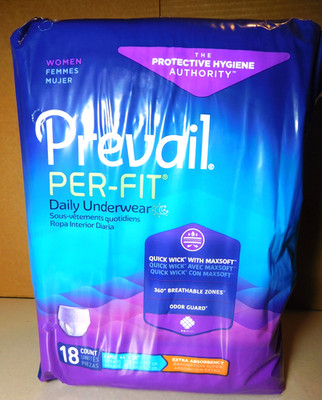 Prevail~Per-Fit Daily Women's Adult Underwear 18ct Pkg. Size Large (44'' - 58'')