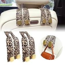 2 Pack Purse Hook for Car Headrest, Car Seat Back Storage Hook for Leopard