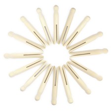 Hanobo 25 Pack Round Wooden Traditional Clothespins for Crafts and Laundry, 4.3