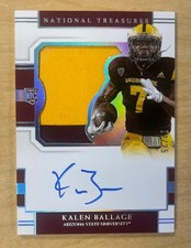 2018 National Treasures #143 Kalen Ballage RPA /25 Arizona State Sun Devils SP