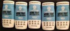 5 Lakanto Monkfruit Extract Liquid Drops 1.76 fl.oz Monk Fruit VANILLA SALE!!!