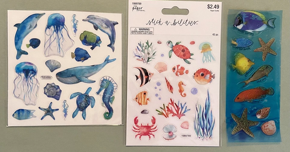 Lot of Ocean Animals Stickers Fish Whales, Etc Stickabilities, Recollections - Imagem 4 de 4