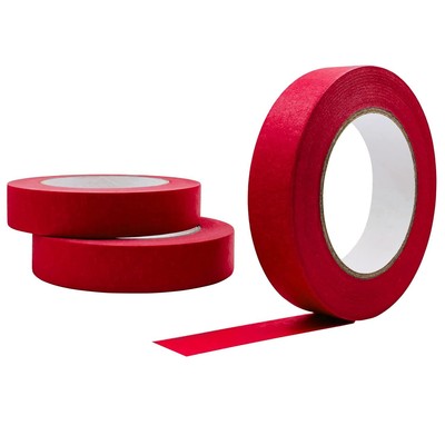 1Inch Wide Masking Tape,Red Painters Tape Multi-Surface Painting Tape, 1Inch X 5