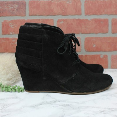dolce vita black wedge booties