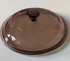 Pyrex Corning Vision V  1.5 C 7.25" Glass Amber Round Replacement Lid Cover