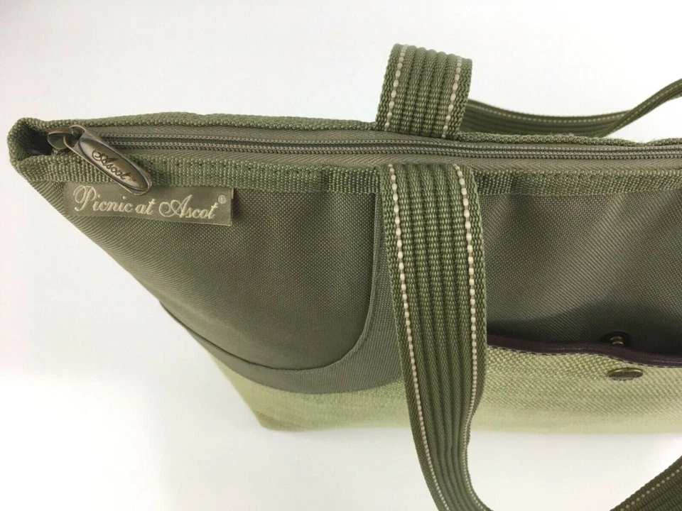 Bolso de almuerzo aislado PICNIC AT ASCOT refrigerador con cremallera bolsa verde bolsillo exterior 19x12x5 Foto 4 de 4