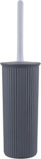 Ribbed toilet Brush with Bin Grey, Decorative Bowel Scrub Brush