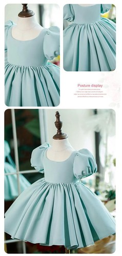 Formal Kids Girl Princess Luxury Christmas Party Dress Green Evening Robe Gown - Picture 9 of 13
