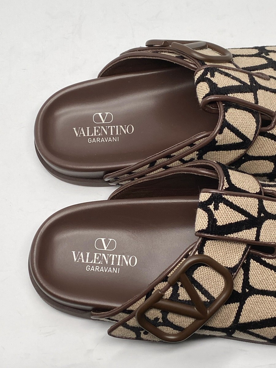 Valentino Garavani Men's Toile Iconographe Clogs size 44/us