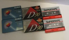 6  Audio Cassettes 2 Scotch BX 90min 2 TDK D 90 2 Realistic Supertape LN-60 SIX