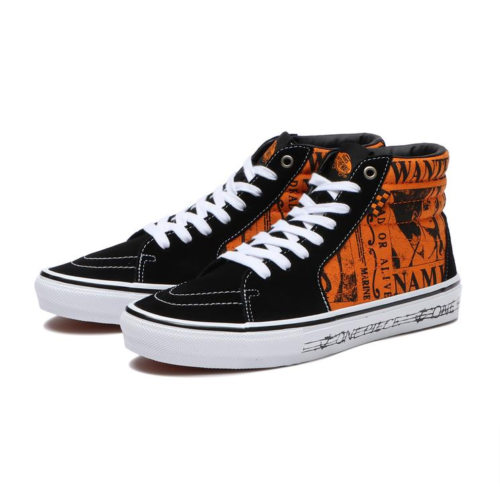 VANS X One Piece SKATE SK8-HI Sneakers WANTED NAMI ORANGE Unisex Shoe New - Picture 1 of 4
