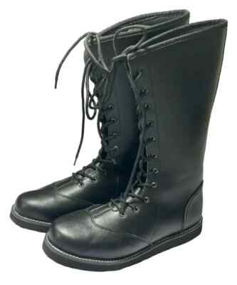 Black Pure Leather Wrestling Boots   Professional Grade, Handmade, Custom Option