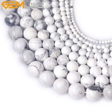 Natural White Howlite Gemstone For Jewelry Making Loose Stone Beads 15" In Lots