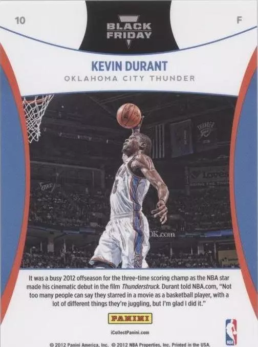 2012 Panini Black Friday - Kevin Durant #10