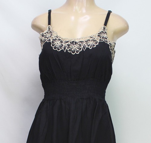 Hibis Lace Works Women's Dress Embroidered Black Size M - Picture 5 of 10