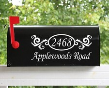 Set of 2 - 11" x 5" Custom Mailbox Decals Sticker Street Numbers, Many Fonts 01