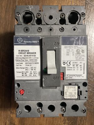 GE SEHA24AT0100 100A 480VAC 2P Circuit Breaker