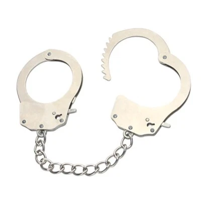 STYLEX PARTY Metal Silver Handcuffs Bondage Accessories BDSM Fancy Dress Cops Robbers