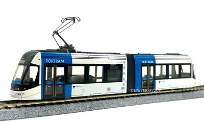 HO Scale Endo Toyama Light Rail Tram Car TLR0600 Blue NIB H0 Gauge