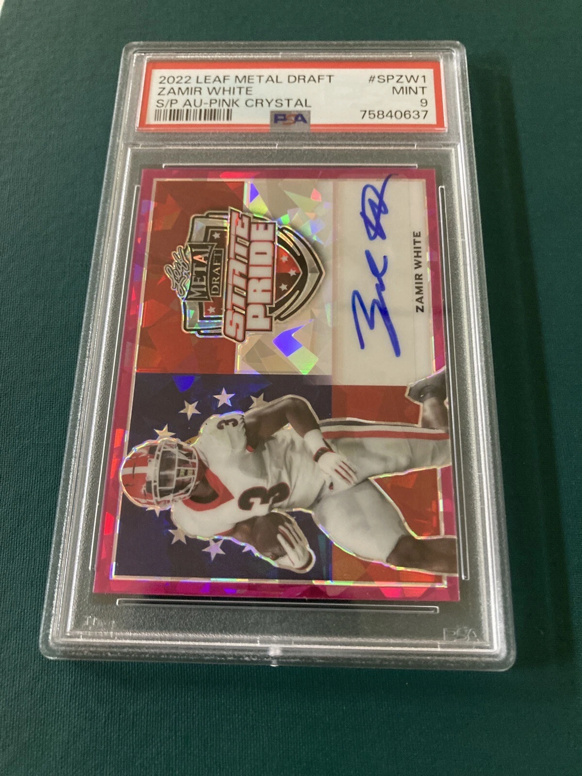 Zamir White Leaf Metal Draft State Pride Autographs #SPZW1 Pink Crystal