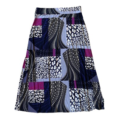 Ellen Tracy women's LG stretchy multi-color long maxi skirt casual comfortable