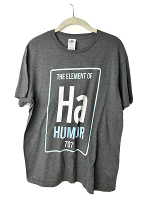 DELTA SOFT Gray Graphic Size Large HU Humor Funny Short Sleeve T-shirt