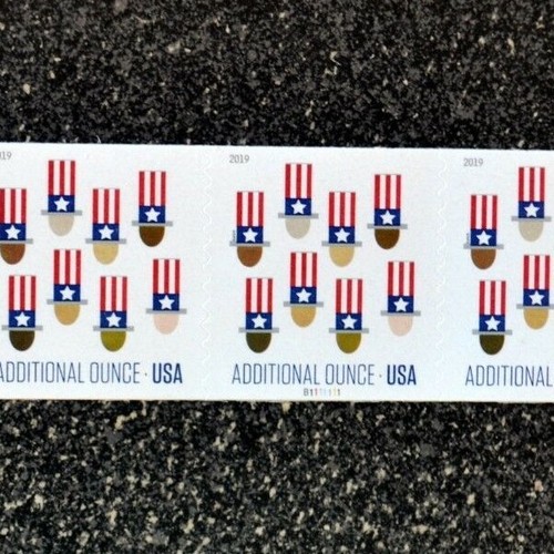 2019USA #5341 15c Additional Ounce Rate - Uncle Sam's Hat - Coil Strip of 5 PNC - Picture 2 of 2