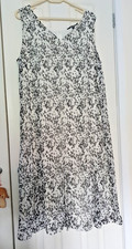 Bonmarche White Dress with Black Dot Animal Print Size 18 VGC