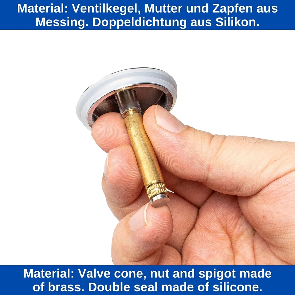Bouchon de Baignoire Ø 43 mm avec Double Joint Réglable en Hauteur Bouchon de... - Photo 3/4