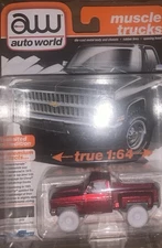 1/64 Auto World ULTRA RED CHASE 1981 Silverado Stepside Pickup Truck