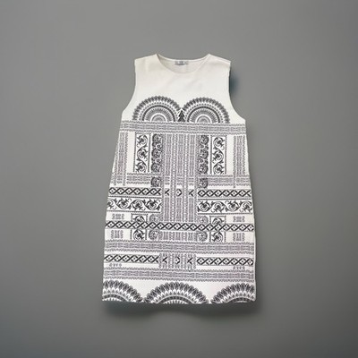 Zara Basic  Black  White Sleeveless Geo Dress Medium Geometric Southwest Dress