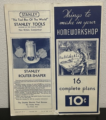 #ad Vintage 1940’s STANLEY ELECTRIC TOOLS 16 Complete Plans Home workshop blueprints $12.00
