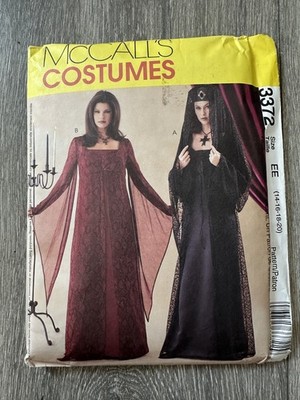 Vintage McCall's Costumes Pattern 3372 Womens EE 14-16-18-20 Witch Vampire Dress