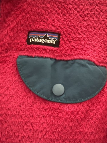 Girls Xl 14 Patagonia pink Fuchsia fleece pullover 1/4 Snap - Picture 3 of 8
