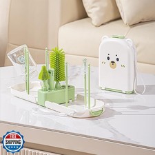 Onluckdeer 6-in-1 Travel Baby Bottle Cleaning Set, Green, Silicon