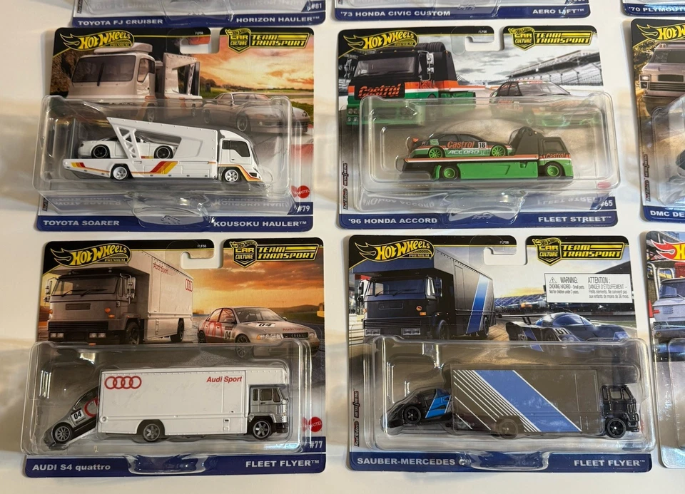 Hot Wheels Team Transport lote de 9 Plymouth Cuda Honda Accord Civic Mercedes + Foto 3 de 4