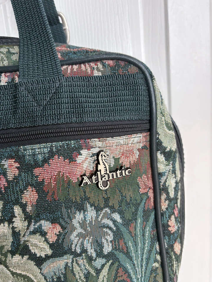 Bolso de Lona Atlantic Vintage Tapiz Fin de Semana Equipaje de Viaje Organizador Floral Foto 3 de 4