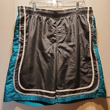 Nike Vintage Y2K Basketball Shorts Grey/ Teal /White Trim Colorblock