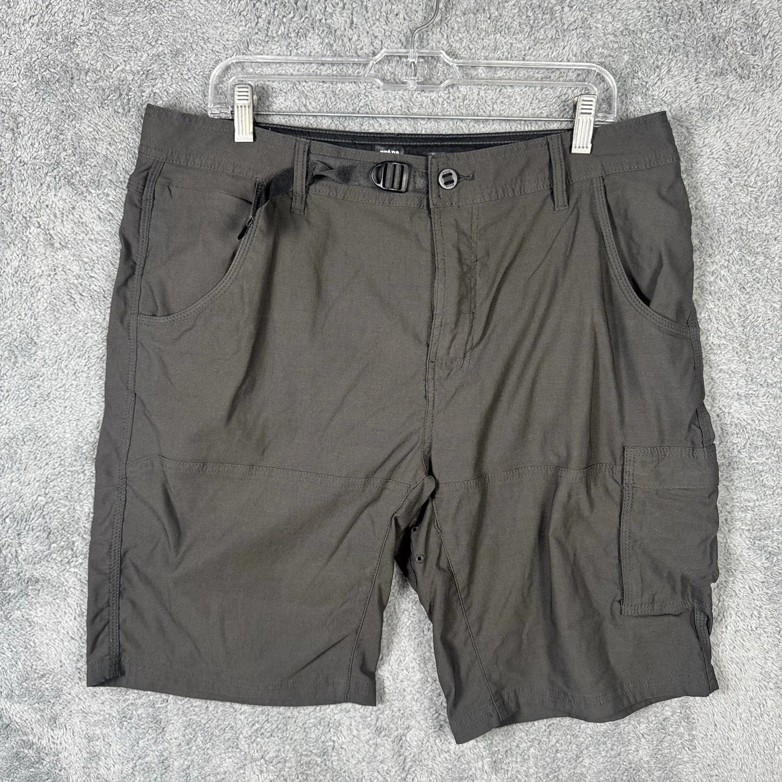 Prana Stretch Zion II Shorts Mens 36x10 Hiking Climbing Outdoors Belted Gorpcore