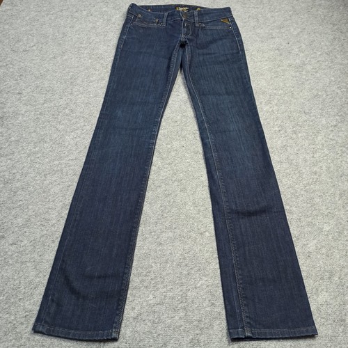 Replay-Jennpez Womens Jeans W26 L34 Dark Blue Slim Straight Low Waist Stretch - Picture 2 of 12