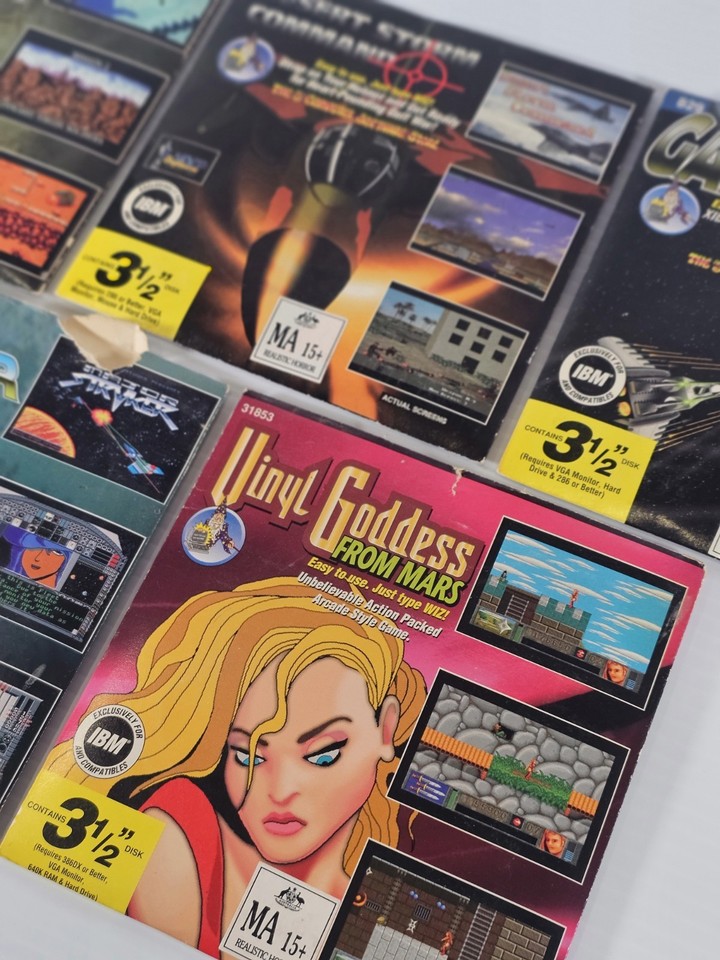 Vintage PC Game Lot 3.5 Floppy Disk Cannon Fodder Vinyl Goddess MS DOS ...