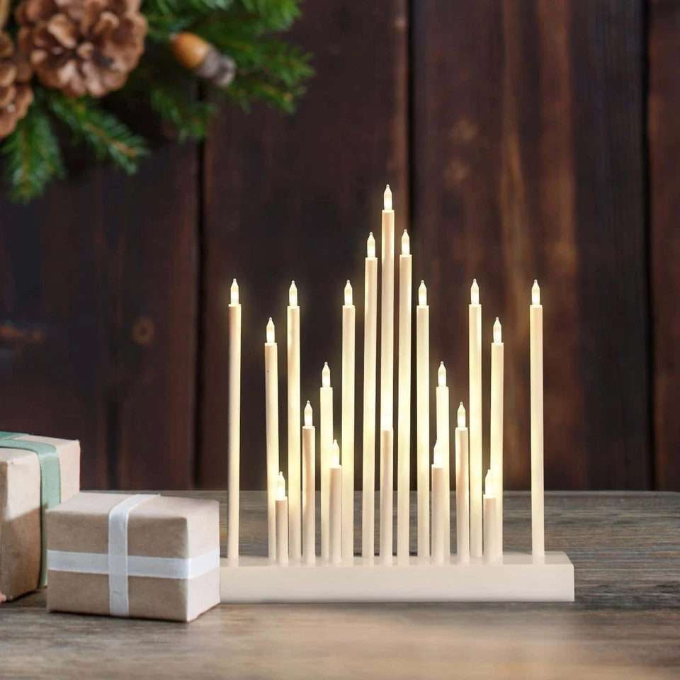 LED Schwibbogen Weihnachten Lichterbogen Adventsleuchter Kerzenbrücke mit 20 LED - Bild 2 von 4