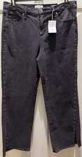 New Jessica Simpson Studs High Rise Straight Jeans W/ 6 Outer Leg Slits. Size14