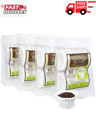 Perfect Pod EZ-Cup 2.0 Unbleached Disposable Paper Coffee Filters, 200ct, USA