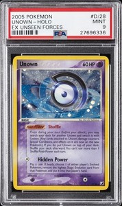 Unown D/28 EX Unseen Forces Holo Rare Pokemon TCG