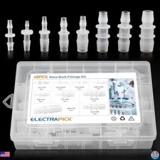 ELECTRAPICK 40-Piece Plastic Hose Barb Reducing Fittings Set for Air, Gas, Water