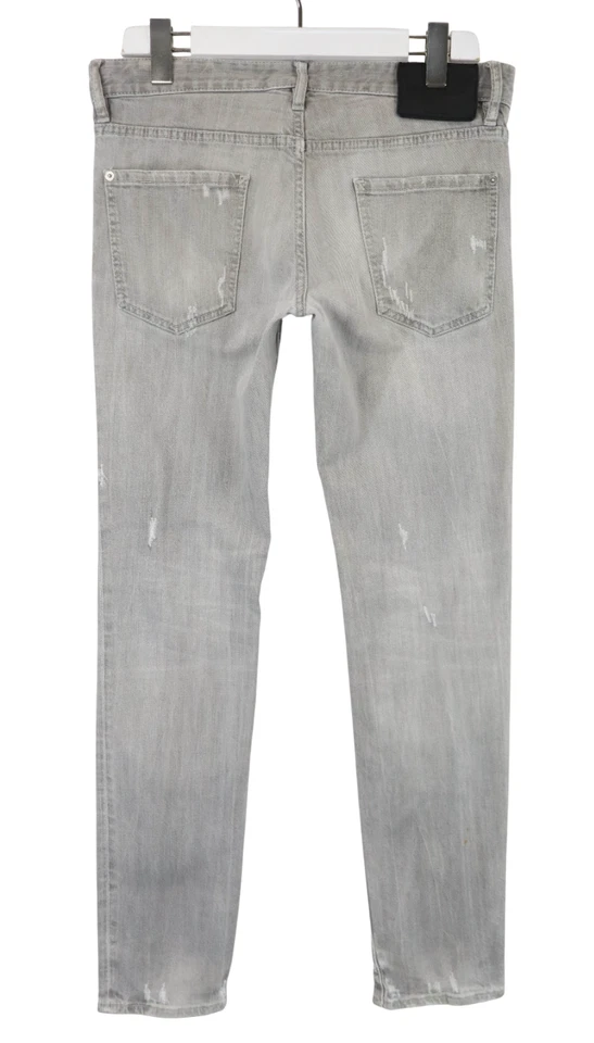 Dsquared2 Jeans Men (EU) 48 Grey Distressed Whiskers Faded Button Fly Stretch - Image 2 of 4