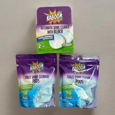 2x KABOOM Fresh Scent Toilet Bowl Pods 20 + Free Automatic Bowl Cleaner Bundle