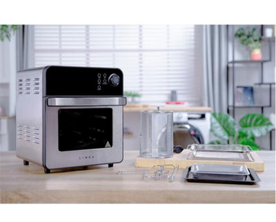 Linea AFS29T 14,5L Digital Air Fryer Backofen mit Drehspieß & Zubehör 1600W Si